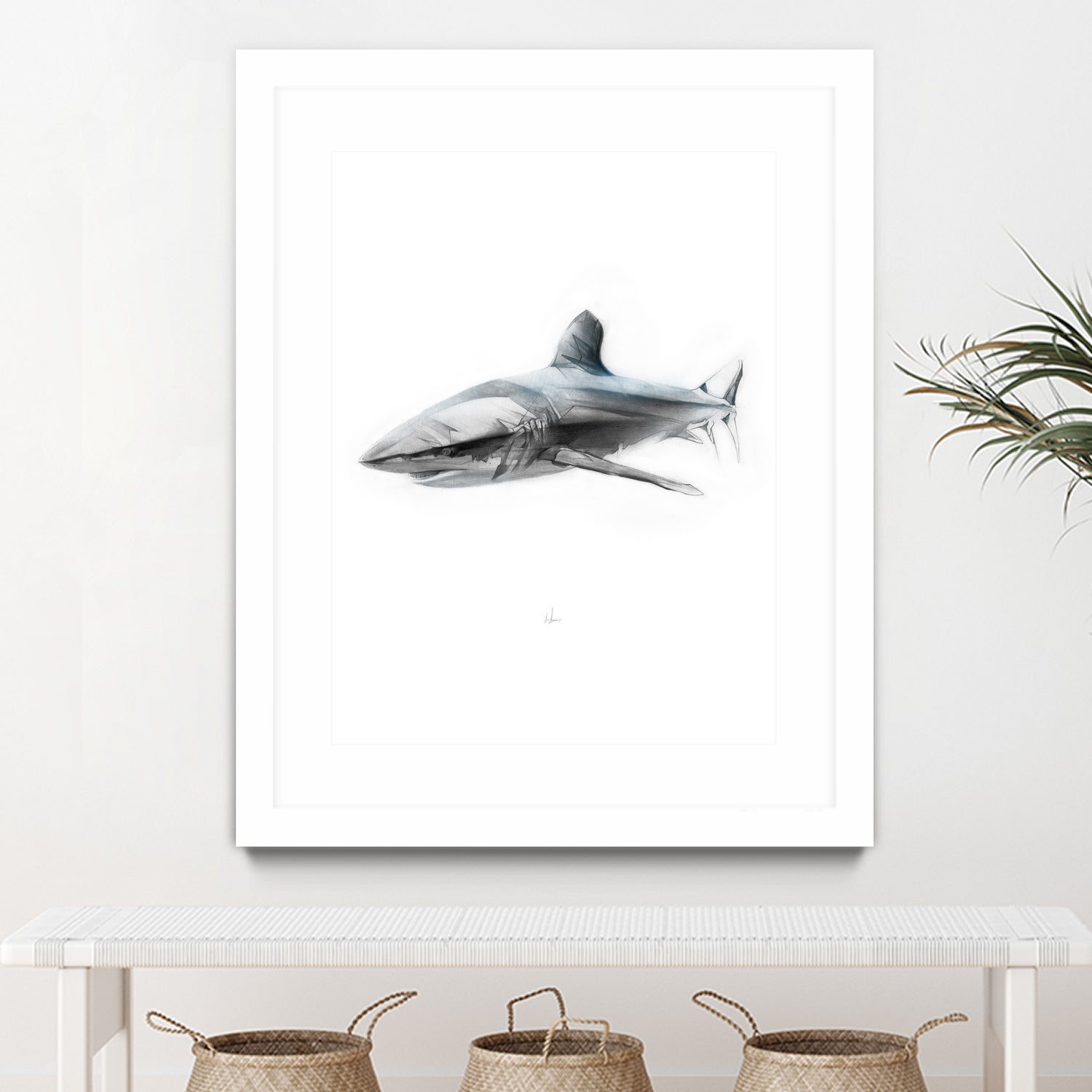 Shark I by Marcou Alexis on GIANT ART - gray digital drawing