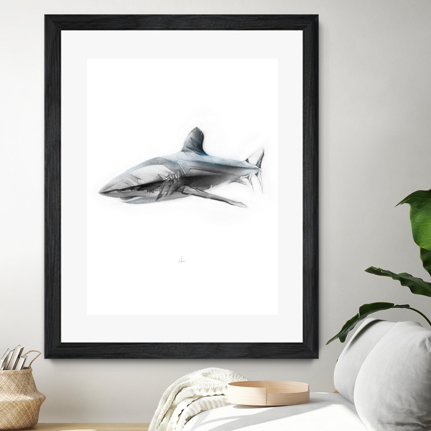 Shark I by Marcou Alexis on GIANT ART - gray digital drawing