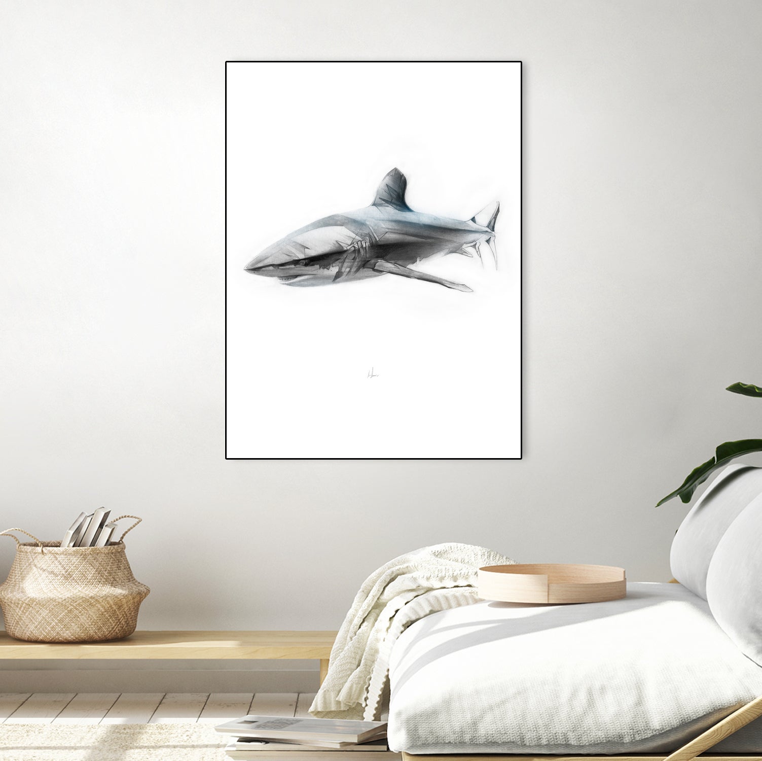 Shark I by Marcou Alexis on GIANT ART - gray digital drawing