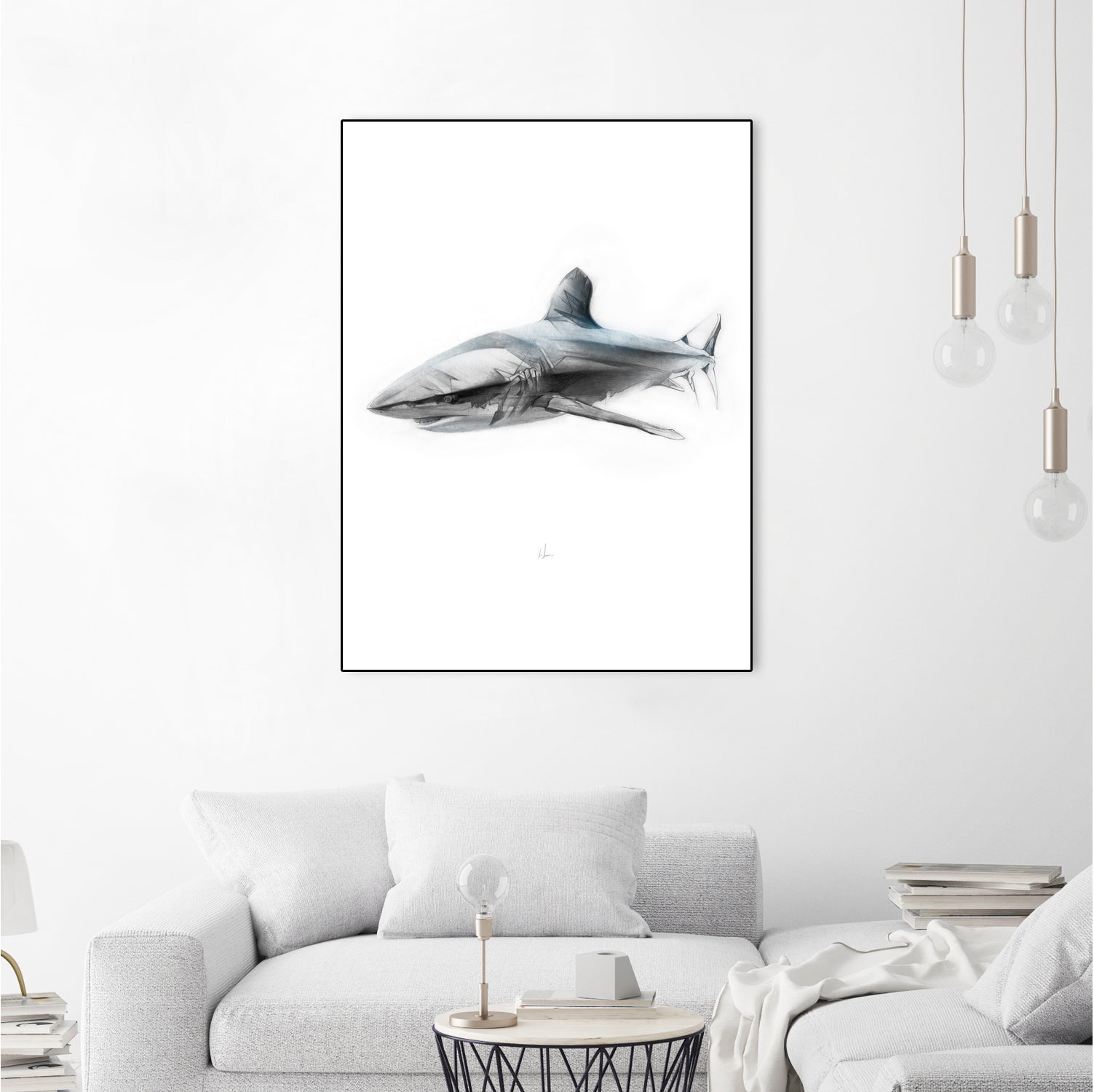 Shark I by Marcou Alexis on GIANT ART - gray digital drawing