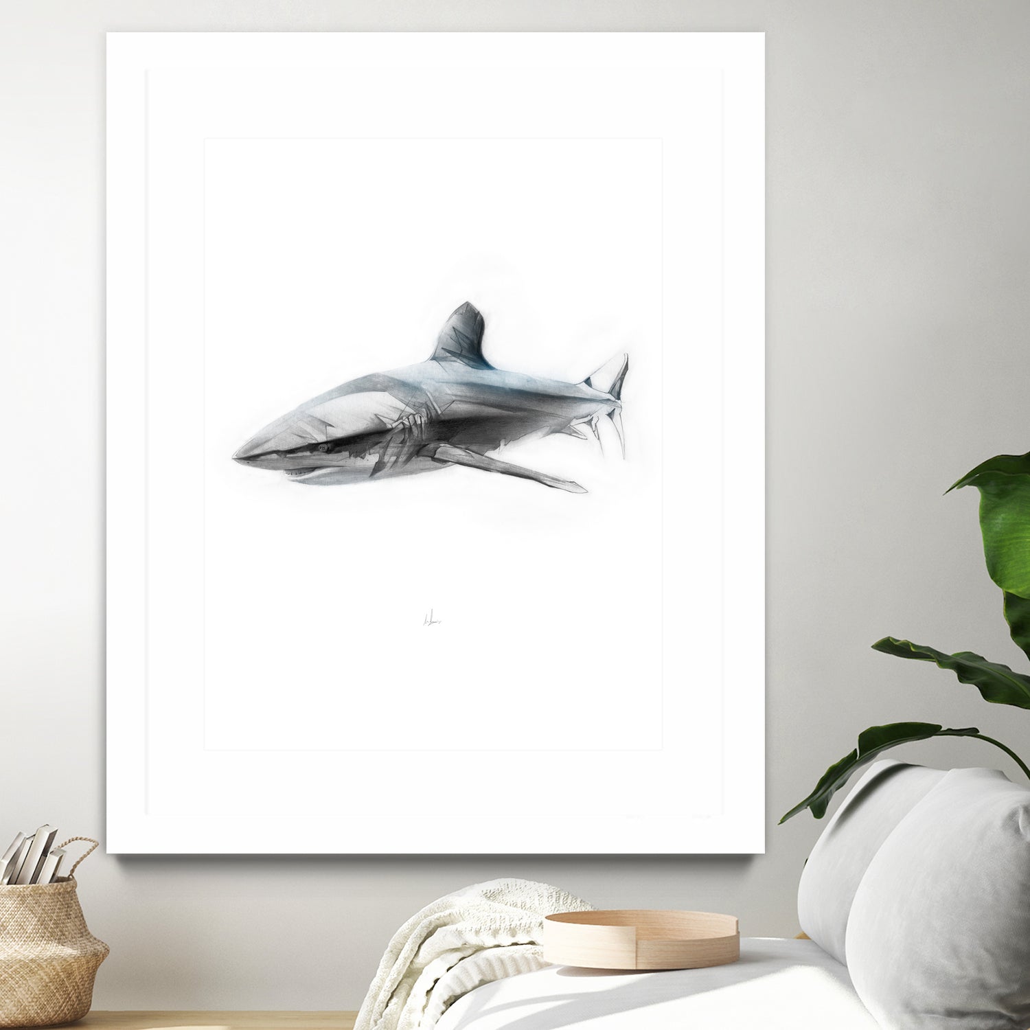 Shark I by Marcou Alexis on GIANT ART - gray digital drawing