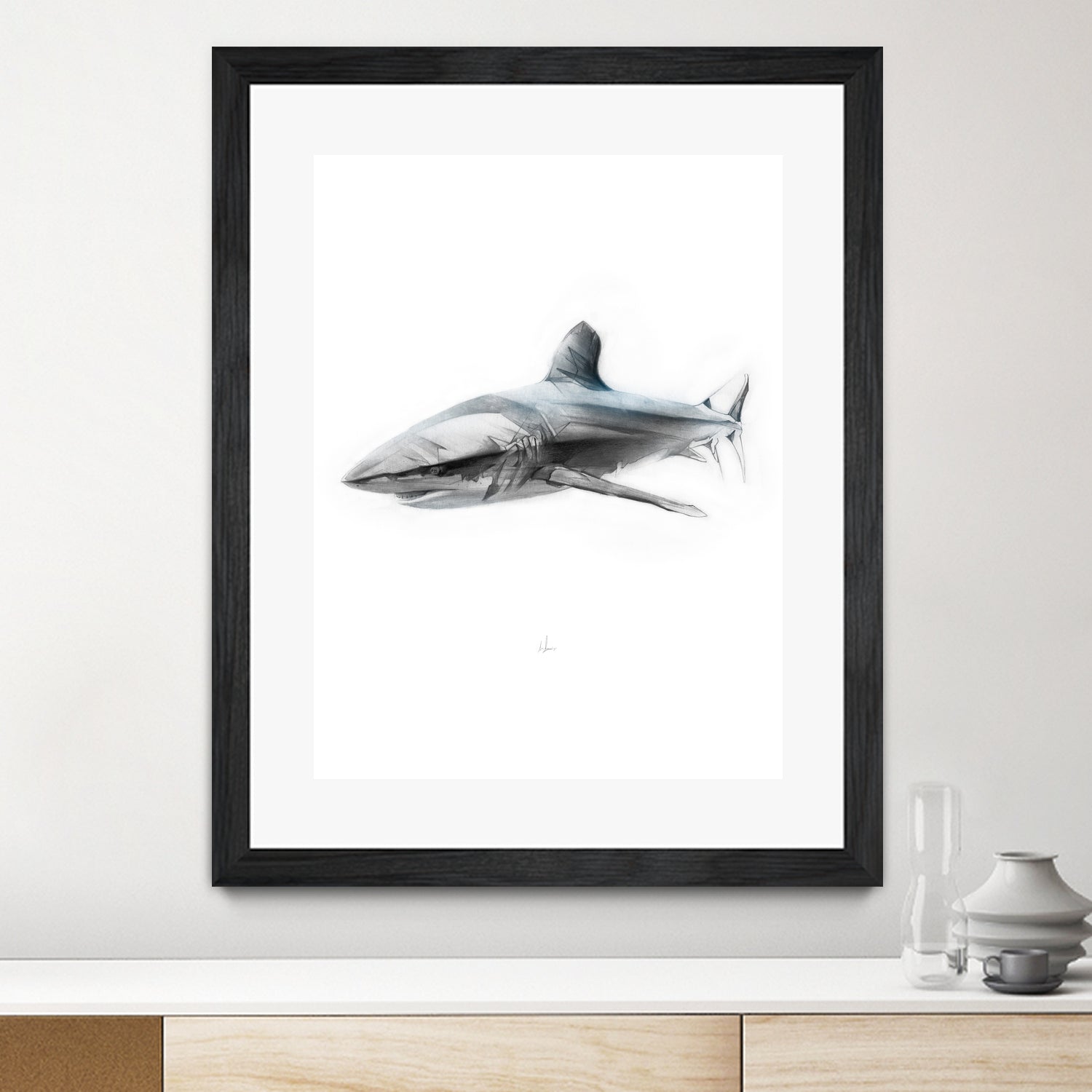 Shark I by Marcou Alexis on GIANT ART - gray digital drawing