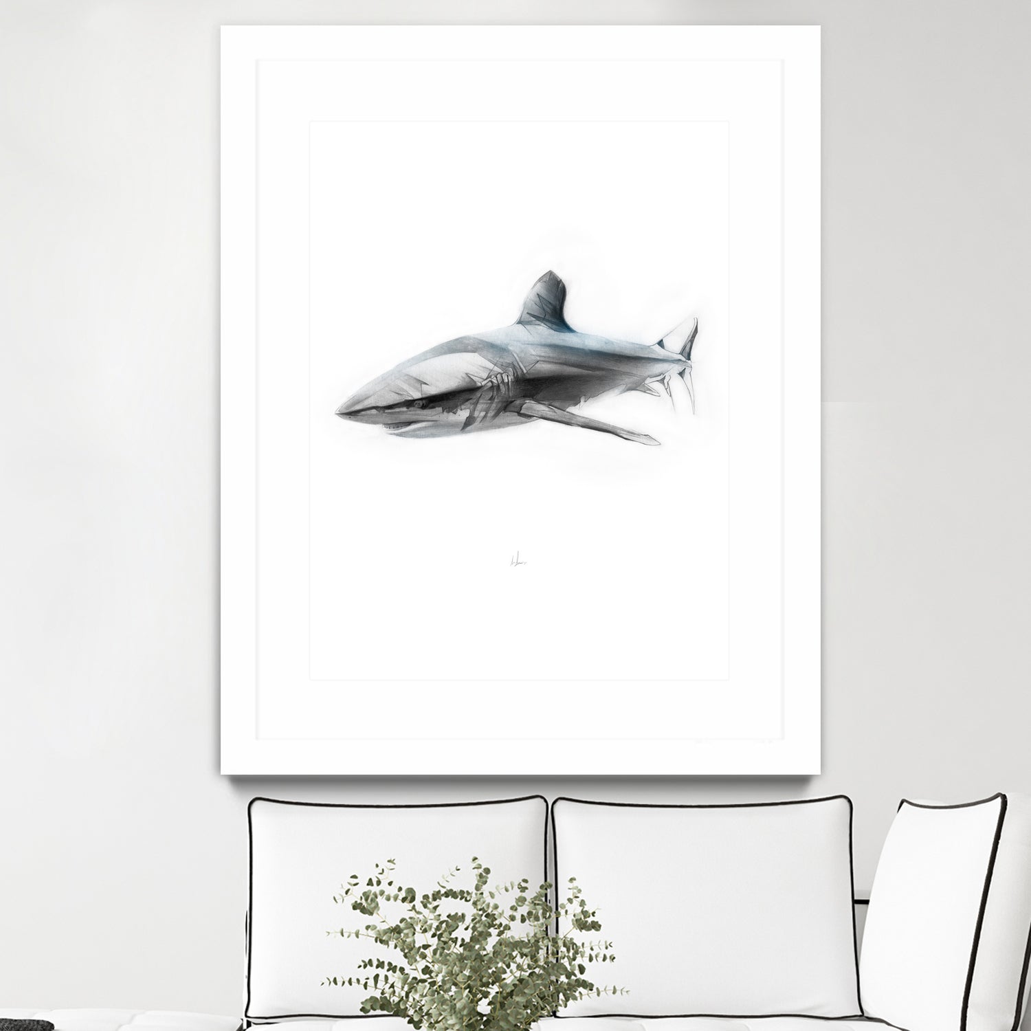 Shark I by Marcou Alexis on GIANT ART - gray digital drawing