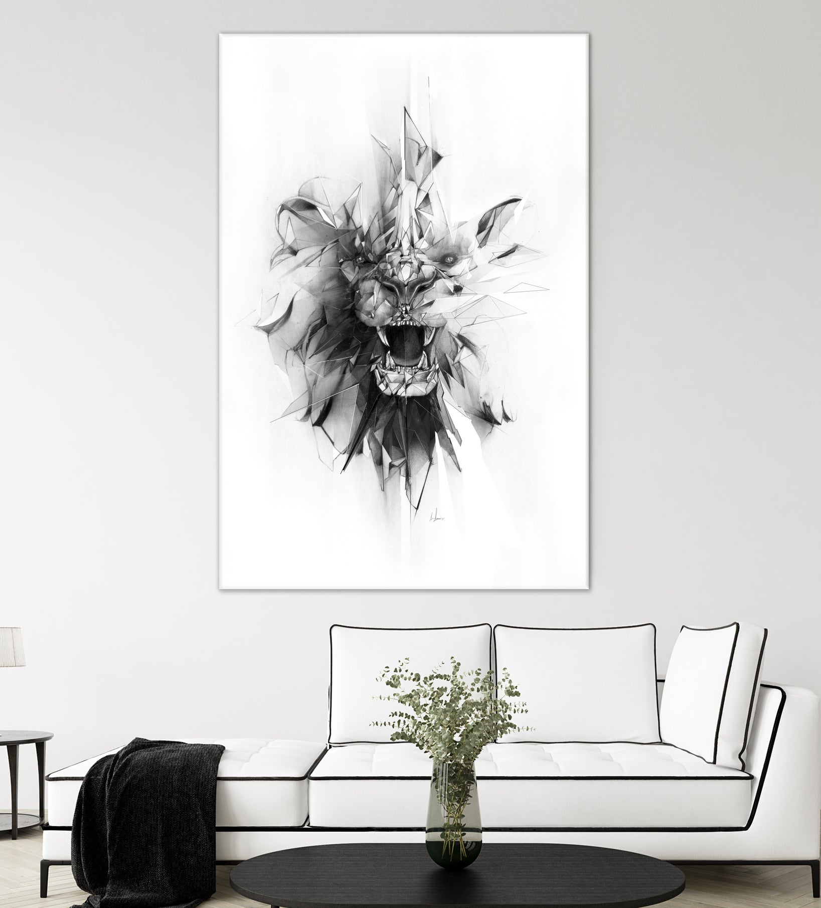 Stone Lion by Marcou Alexis on GIANT ART - black digital drawing