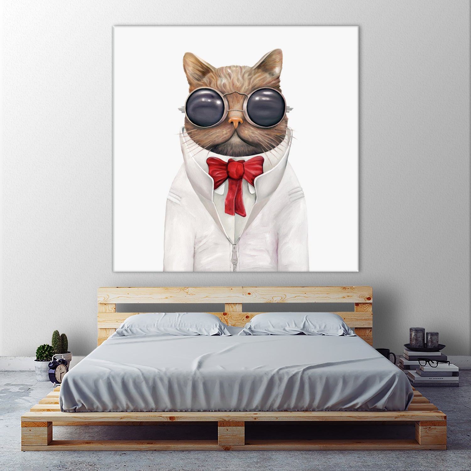 Astro Cat by Tim McConnachie on GIANT ART - red mixed media