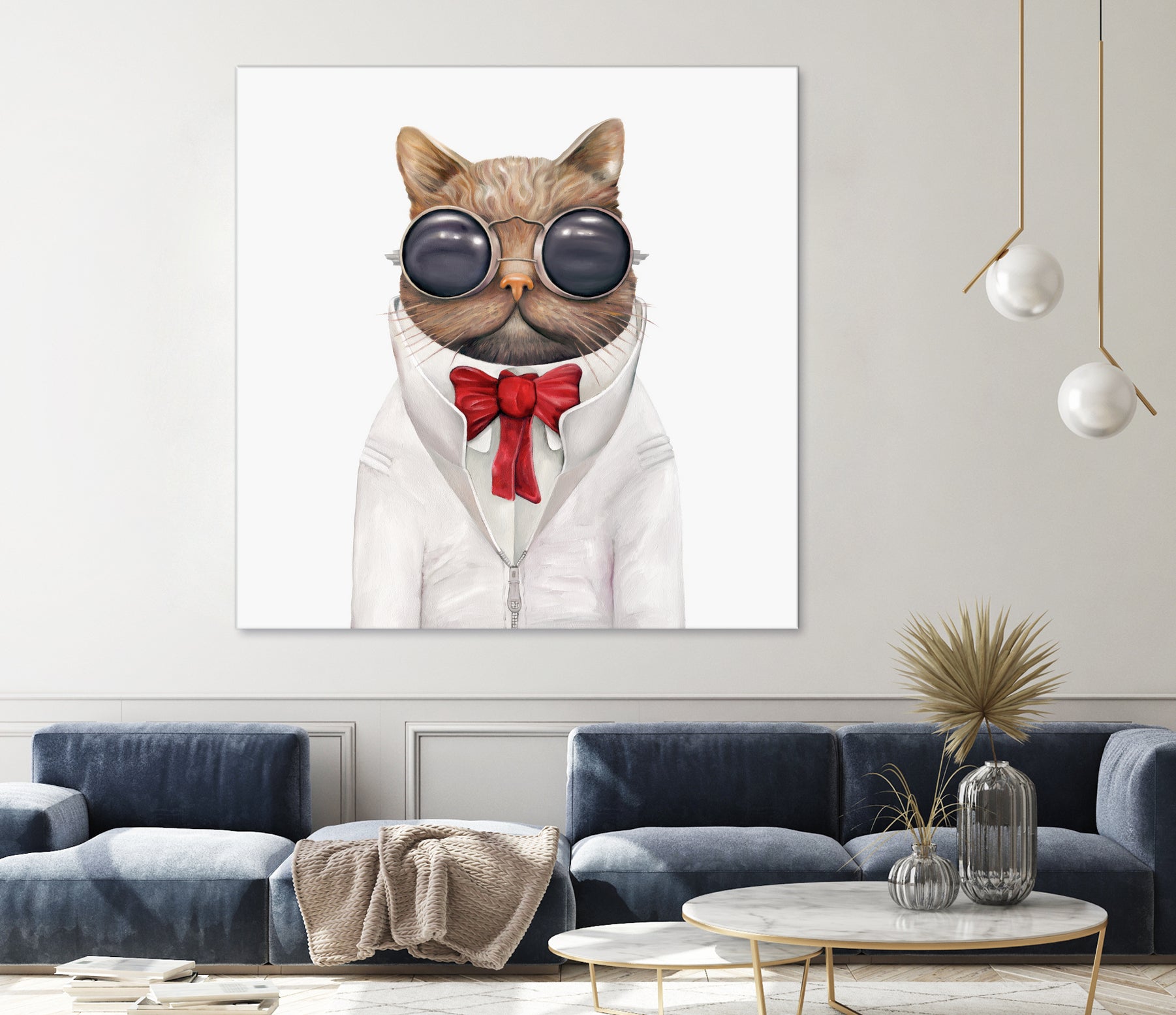 Astro Cat by Tim McConnachie on GIANT ART - red mixed media