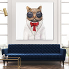 Astro Cat by Tim McConnachie on GIANT ART - red mixed media