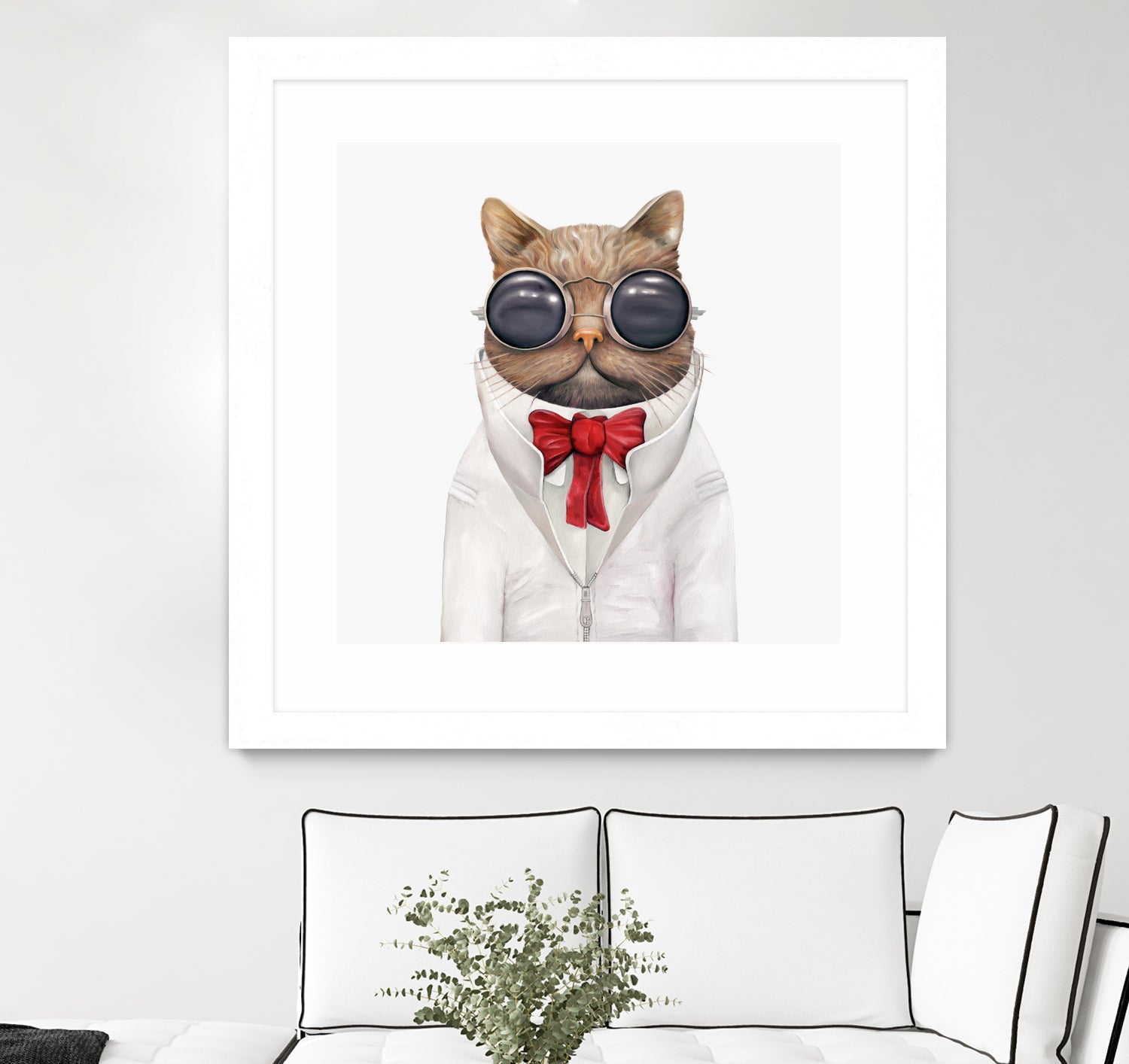 Astro Cat by Tim McConnachie on GIANT ART - red mixed media