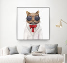 Astro Cat by Tim McConnachie on GIANT ART - red mixed media