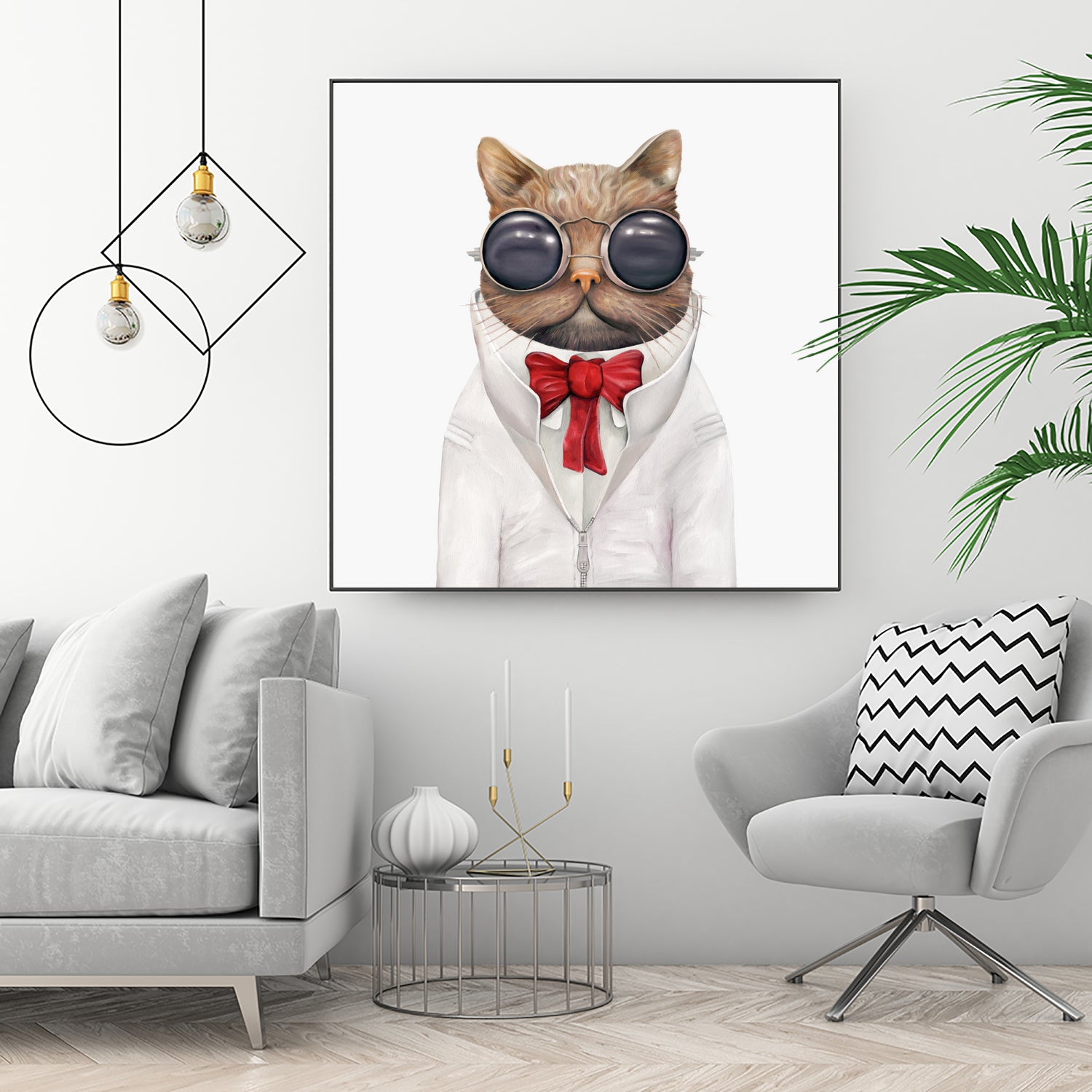 Astro Cat by Tim McConnachie on GIANT ART - red mixed media