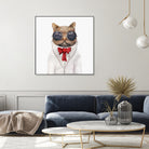 Astro Cat by Tim McConnachie on GIANT ART - red mixed media