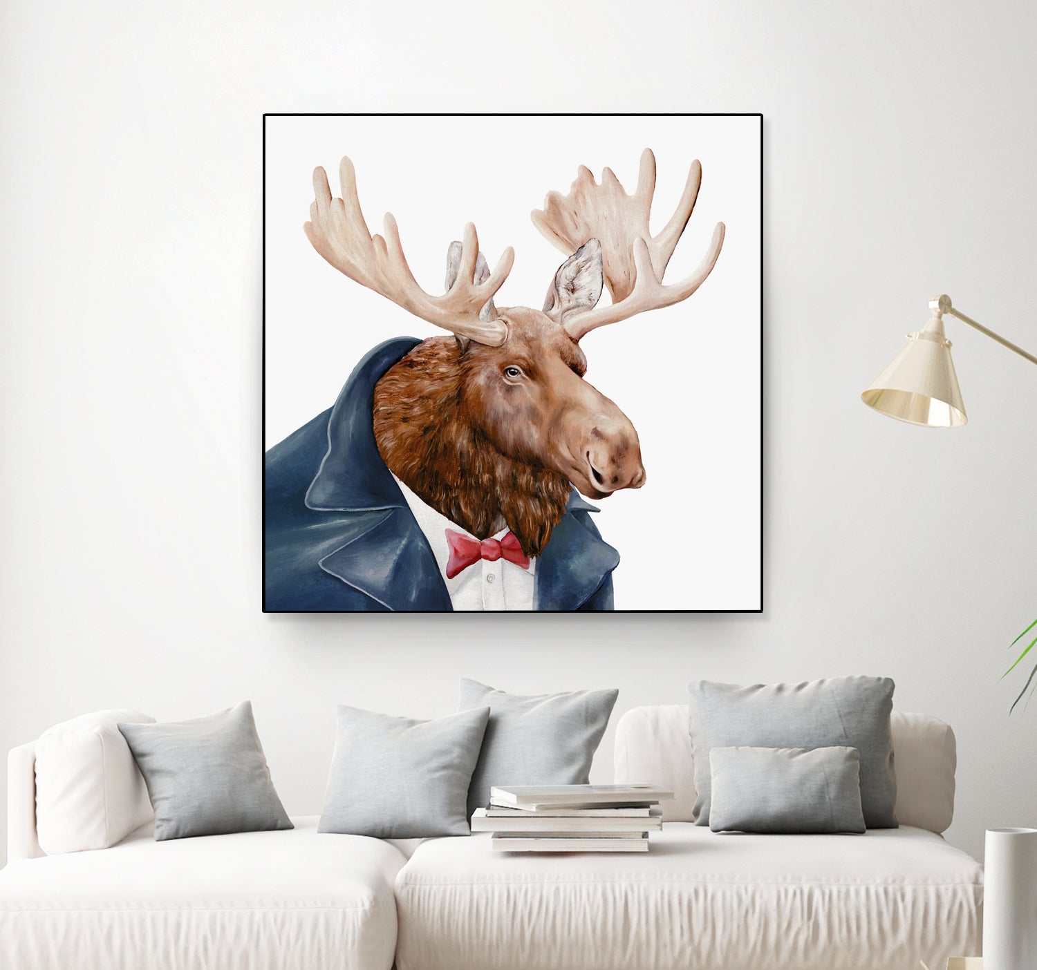 Moose by Tim McConnachie on GIANT ART - blue mixed media