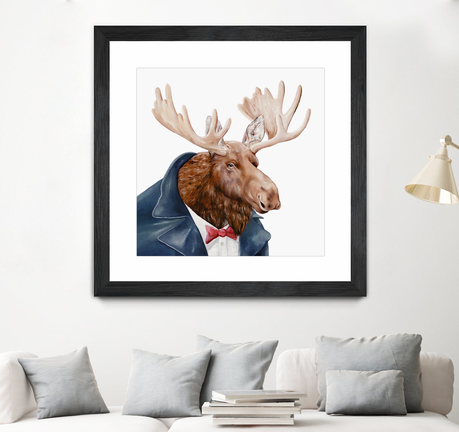 Moose by Tim McConnachie on GIANT ART - blue mixed media