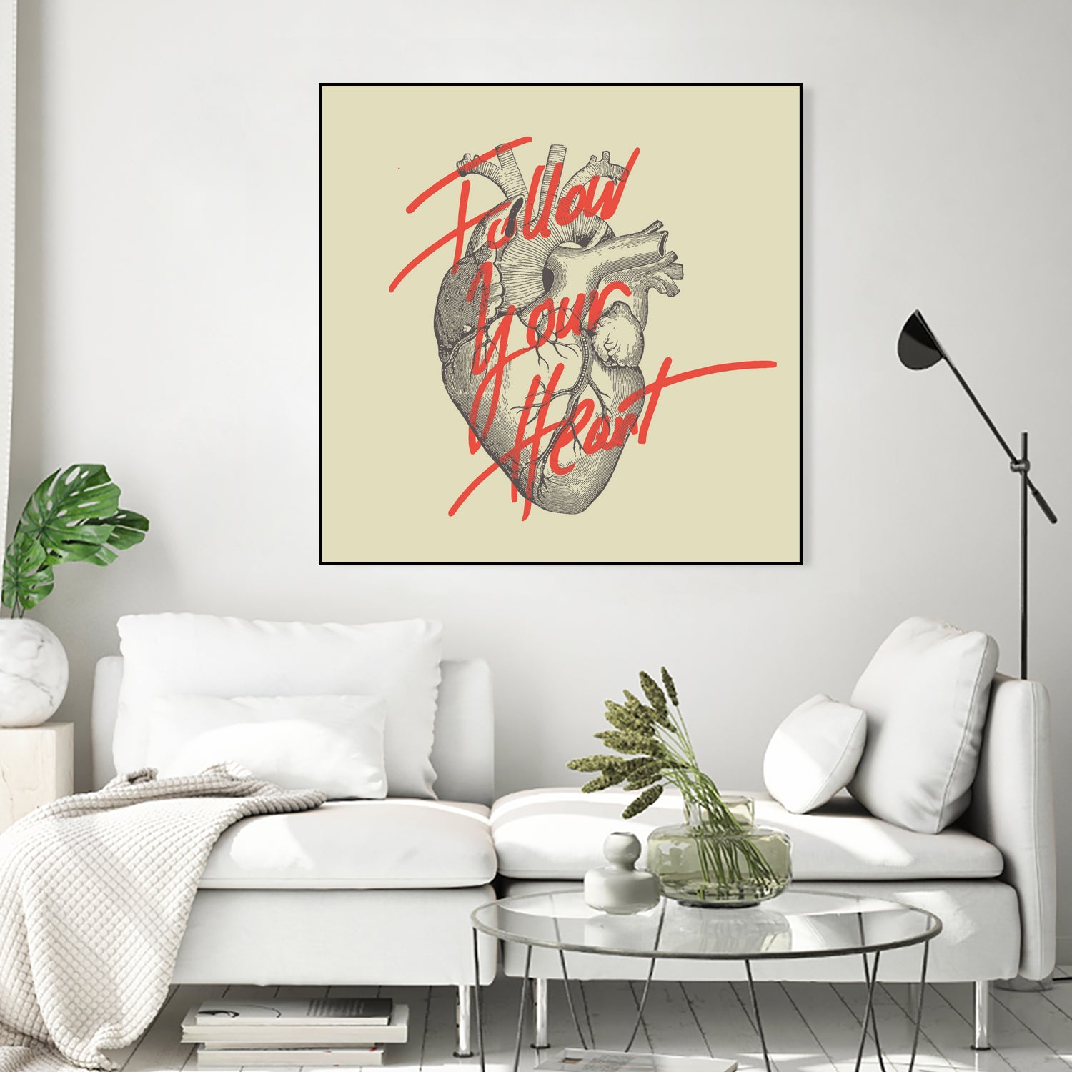 Follow Your Heart by Magdalena Mikos on GIANT ART - white typography