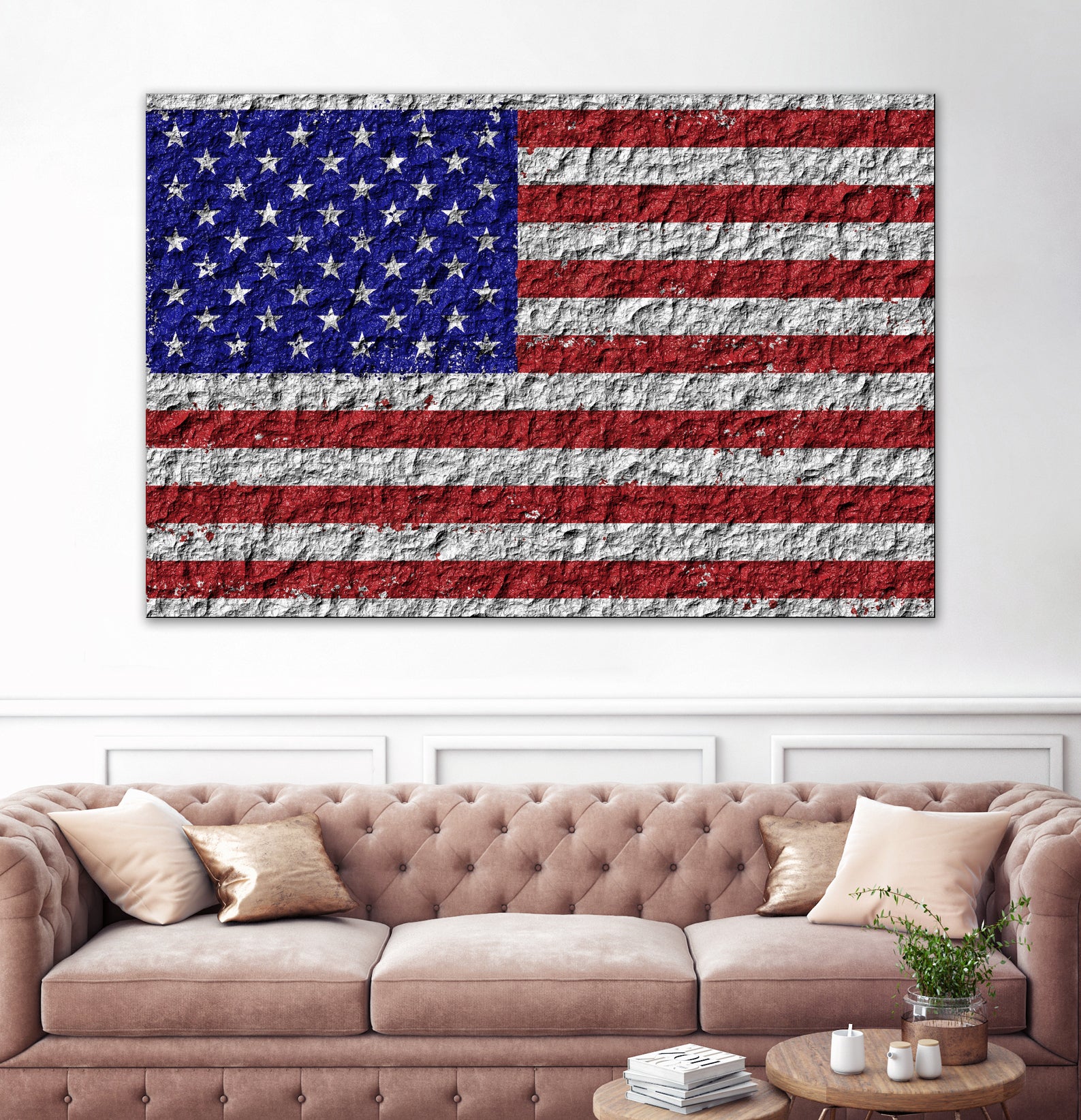 american flag on stone by Artem Avetisyan on GIANT ART - red digital drawing