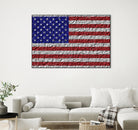 american flag on stone by Artem Avetisyan on GIANT ART - red digital drawing