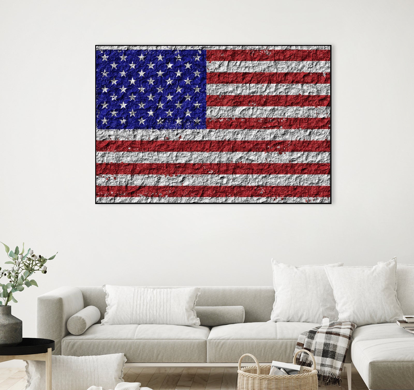 american flag on stone by Artem Avetisyan on GIANT ART - red digital drawing