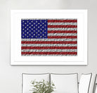 american flag on stone by Artem Avetisyan on GIANT ART - red digital drawing