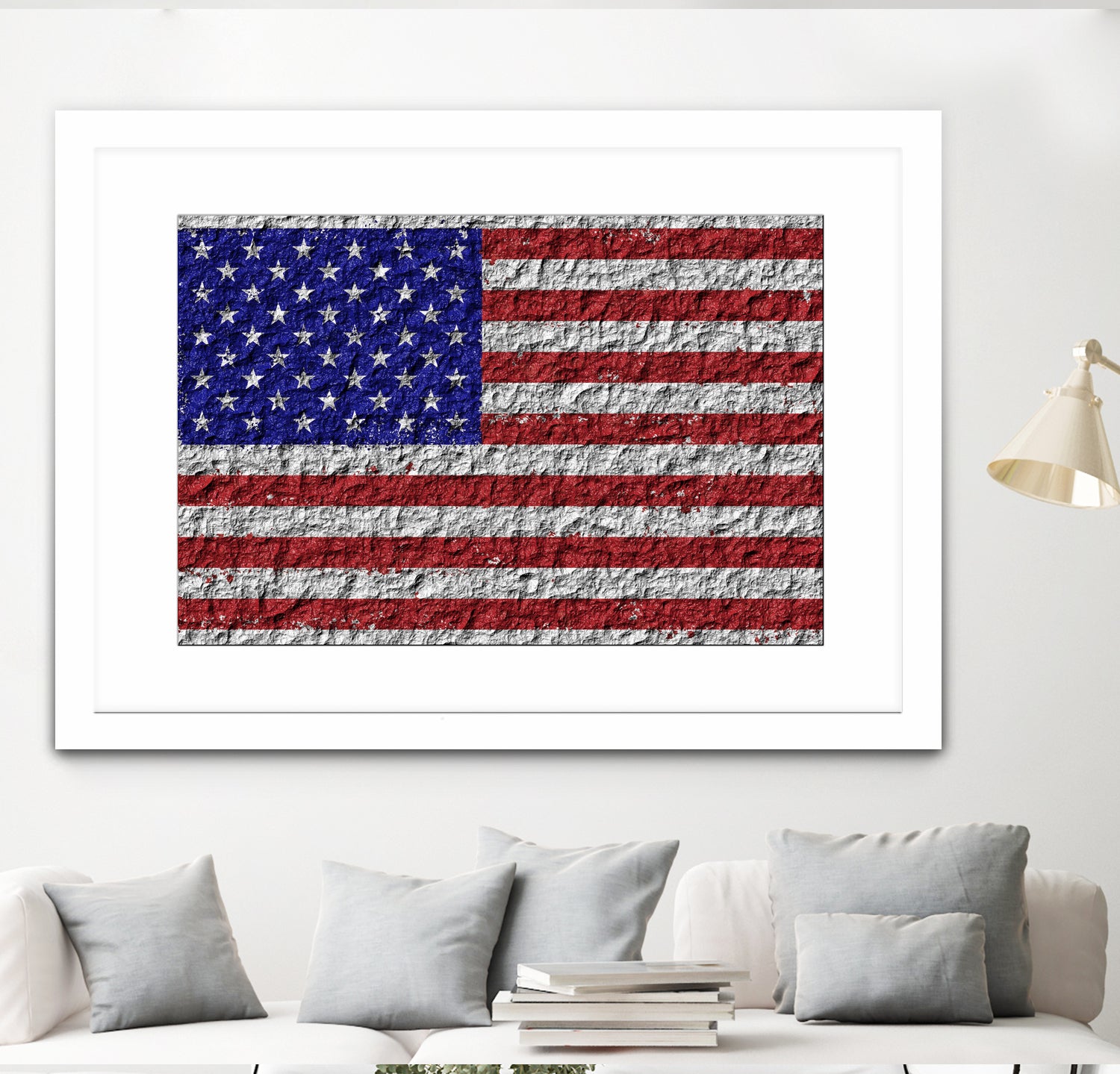 american flag on stone by Artem Avetisyan on GIANT ART - red digital drawing