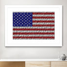 american flag on stone by Artem Avetisyan on GIANT ART - red digital drawing