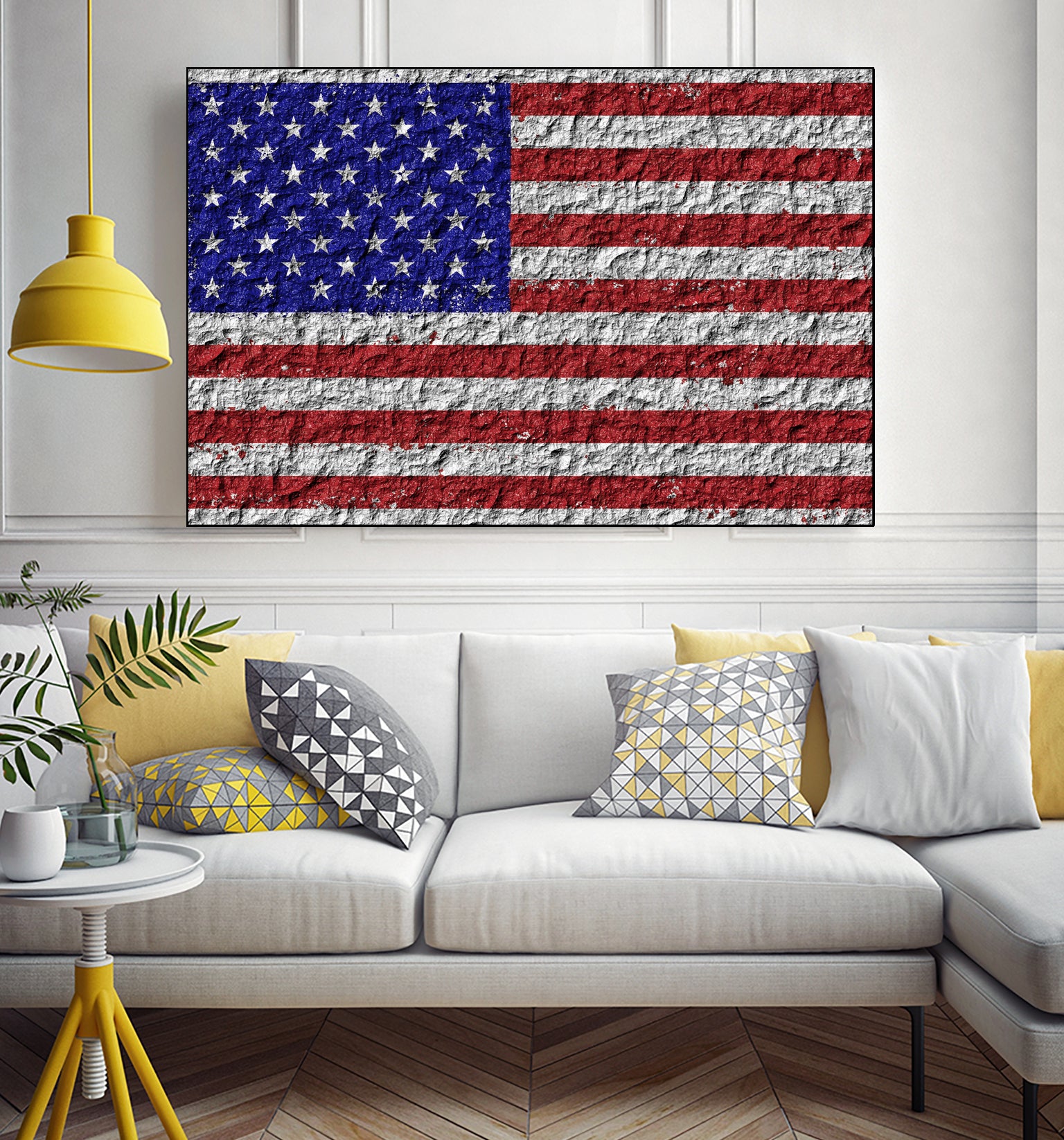 american flag on stone by Artem Avetisyan on GIANT ART - red digital drawing