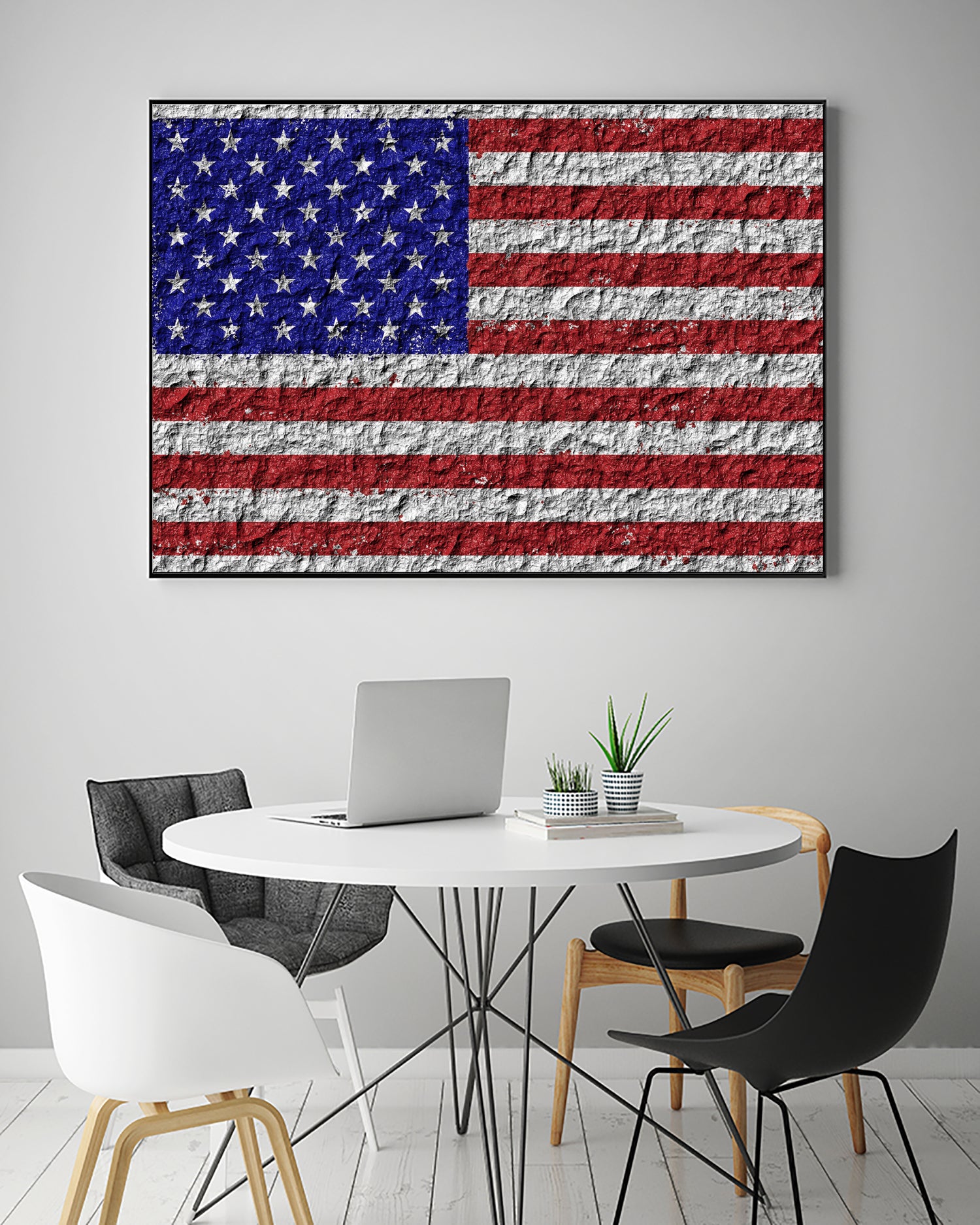 american flag on stone by Artem Avetisyan on GIANT ART - red digital drawing