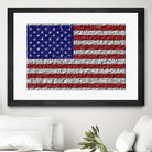 american flag on stone by Artem Avetisyan on GIANT ART - red digital drawing