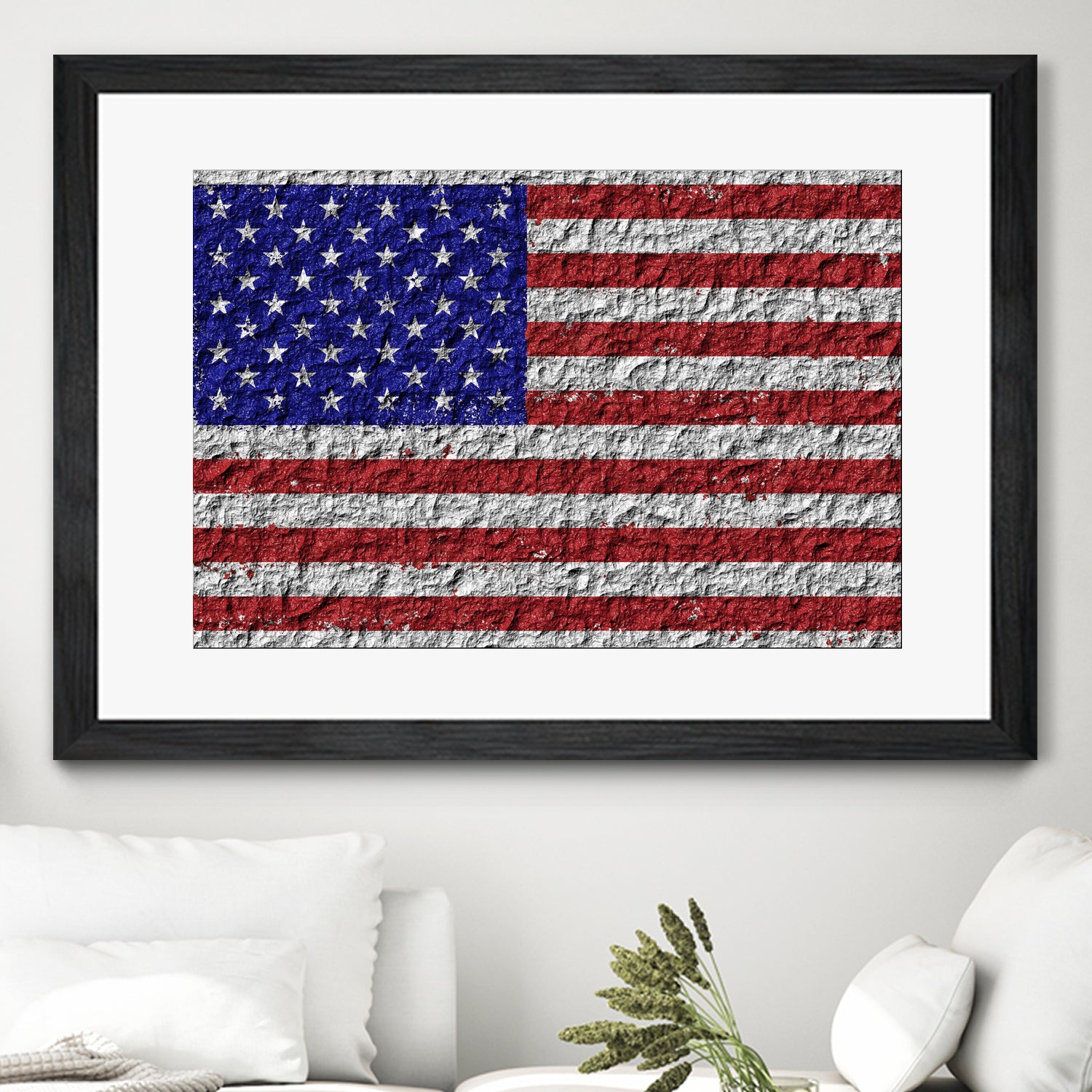 american flag on stone by Artem Avetisyan on GIANT ART - red digital drawing