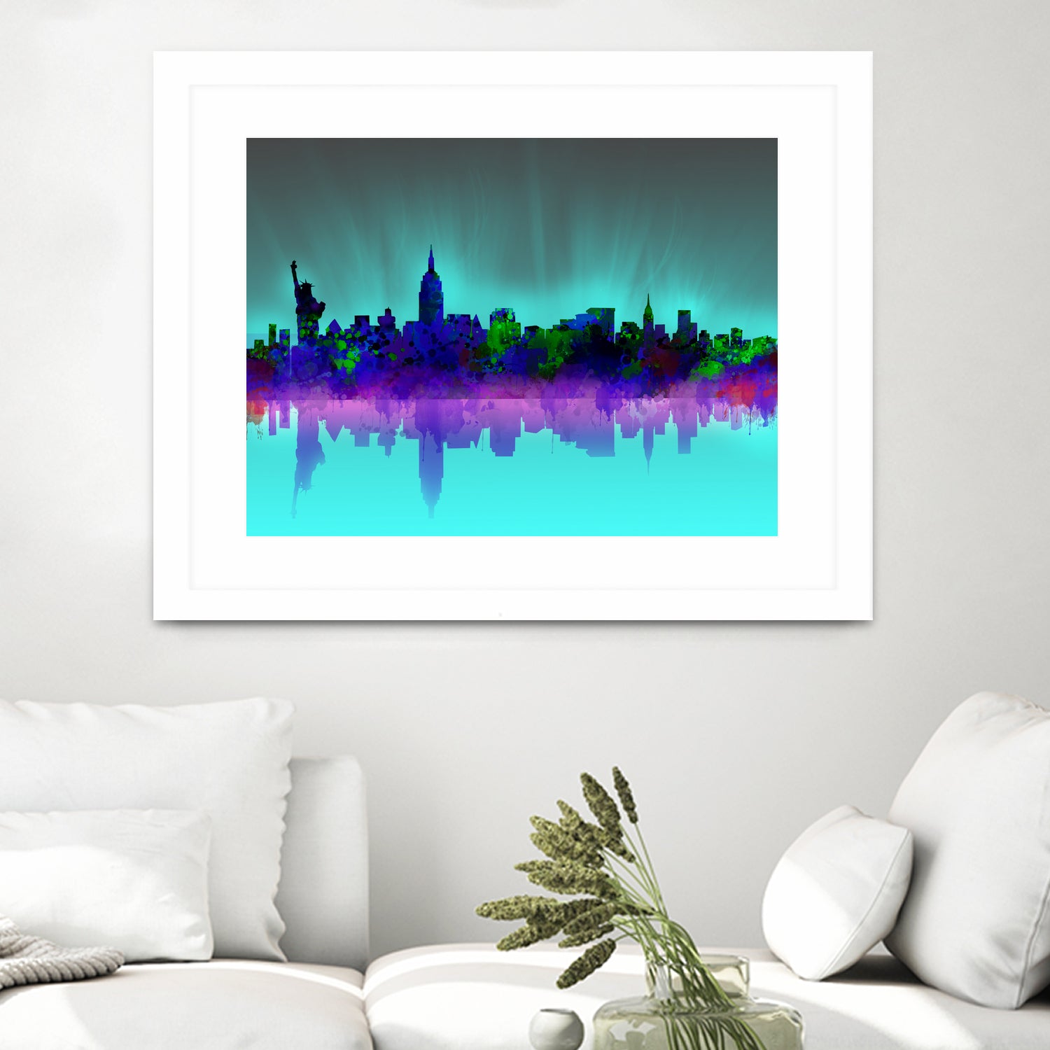 new york city skyline green by Bekim Mehovic on GIANT ART - green digital drawing