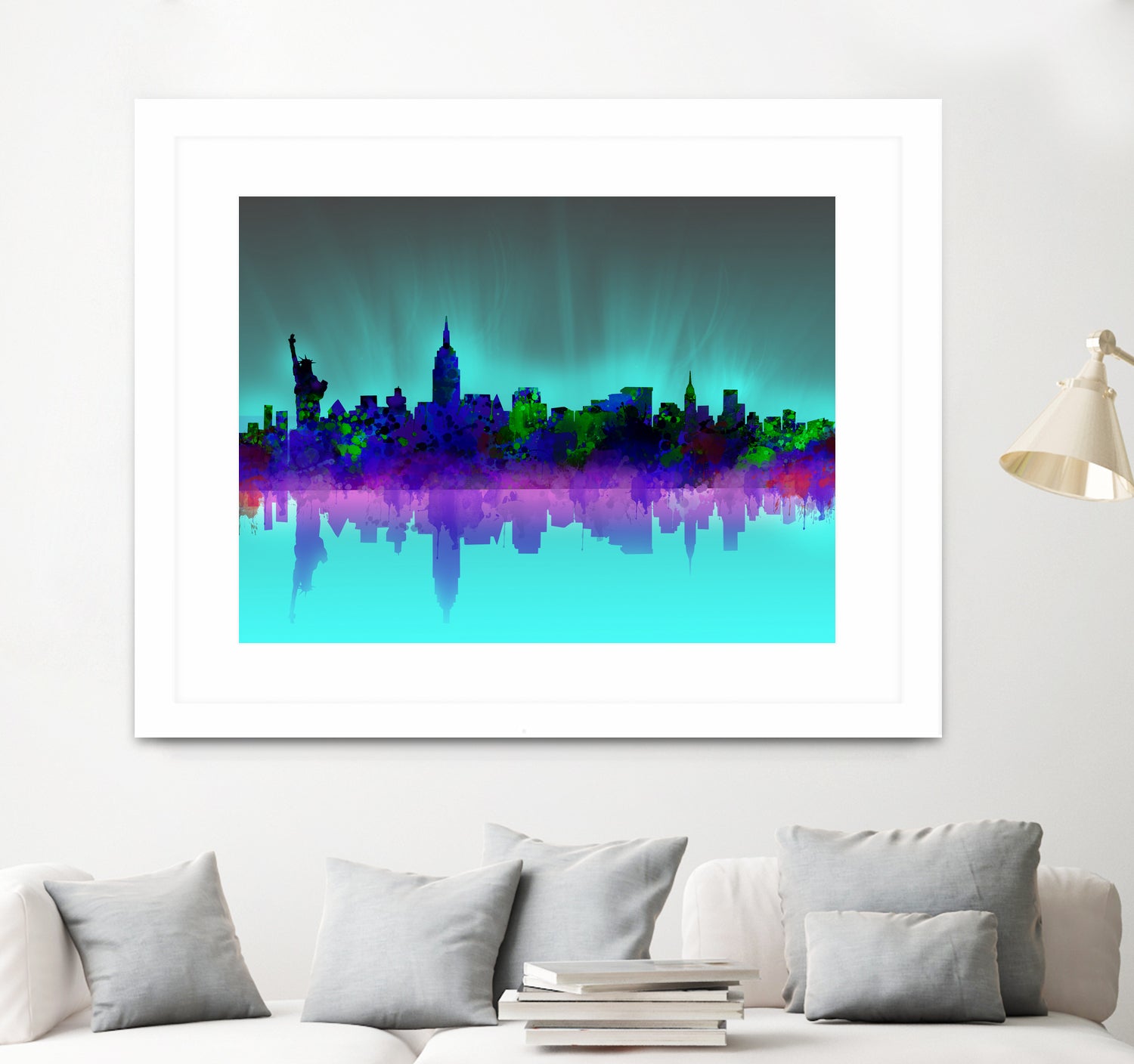 new york city skyline green by Bekim Mehovic on GIANT ART - green digital drawing