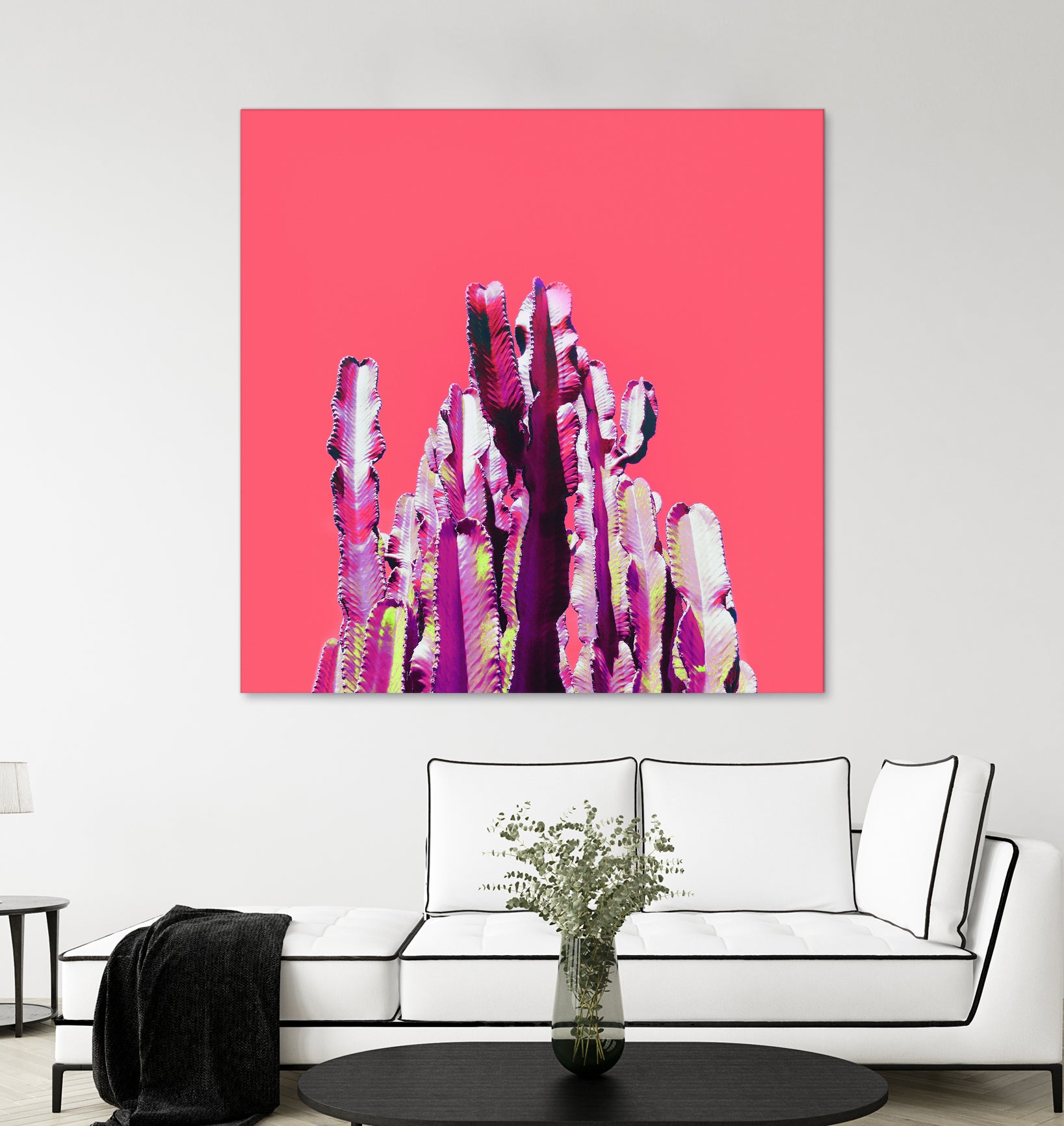 Majestic Cactus on Coral by Dominique Van Roey on GIANT ART - pink photo manipulation