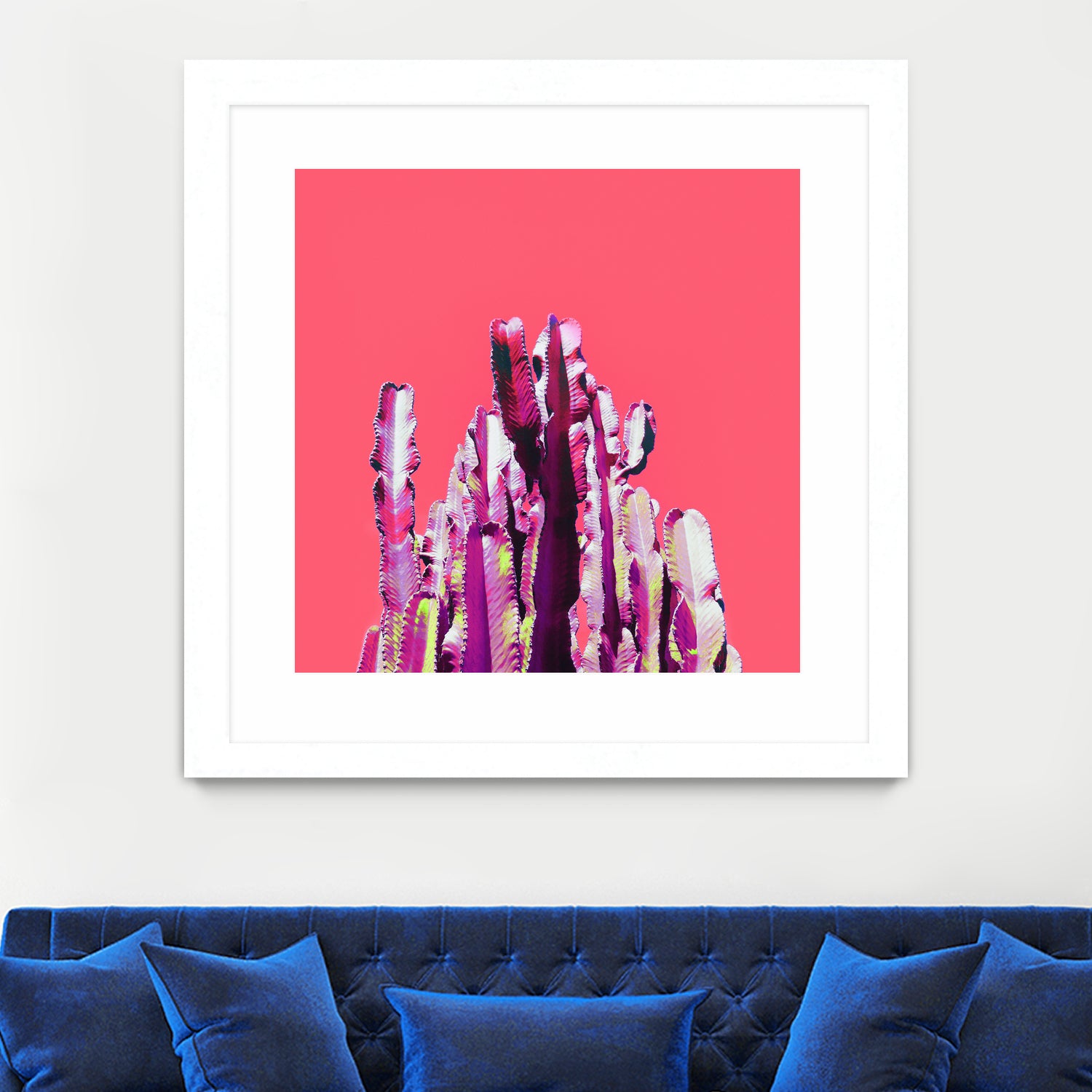 Majestic Cactus on Coral by Dominique Van Roey on GIANT ART - pink photo manipulation