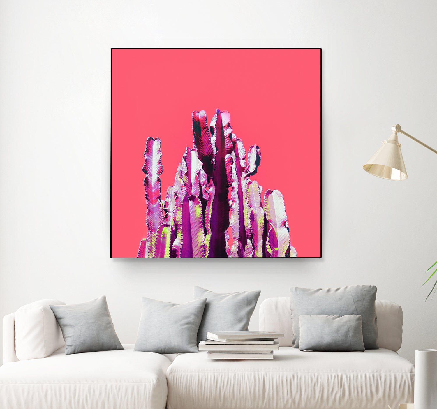 Majestic Cactus on Coral by Dominique Van Roey on GIANT ART - pink photo manipulation