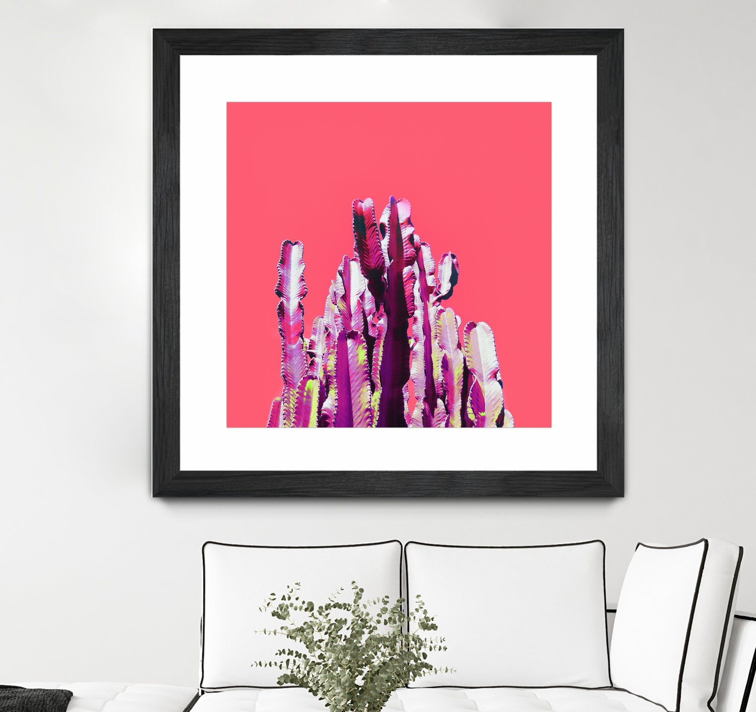 Majestic Cactus on Coral by Dominique Van Roey on GIANT ART - pink photo manipulation