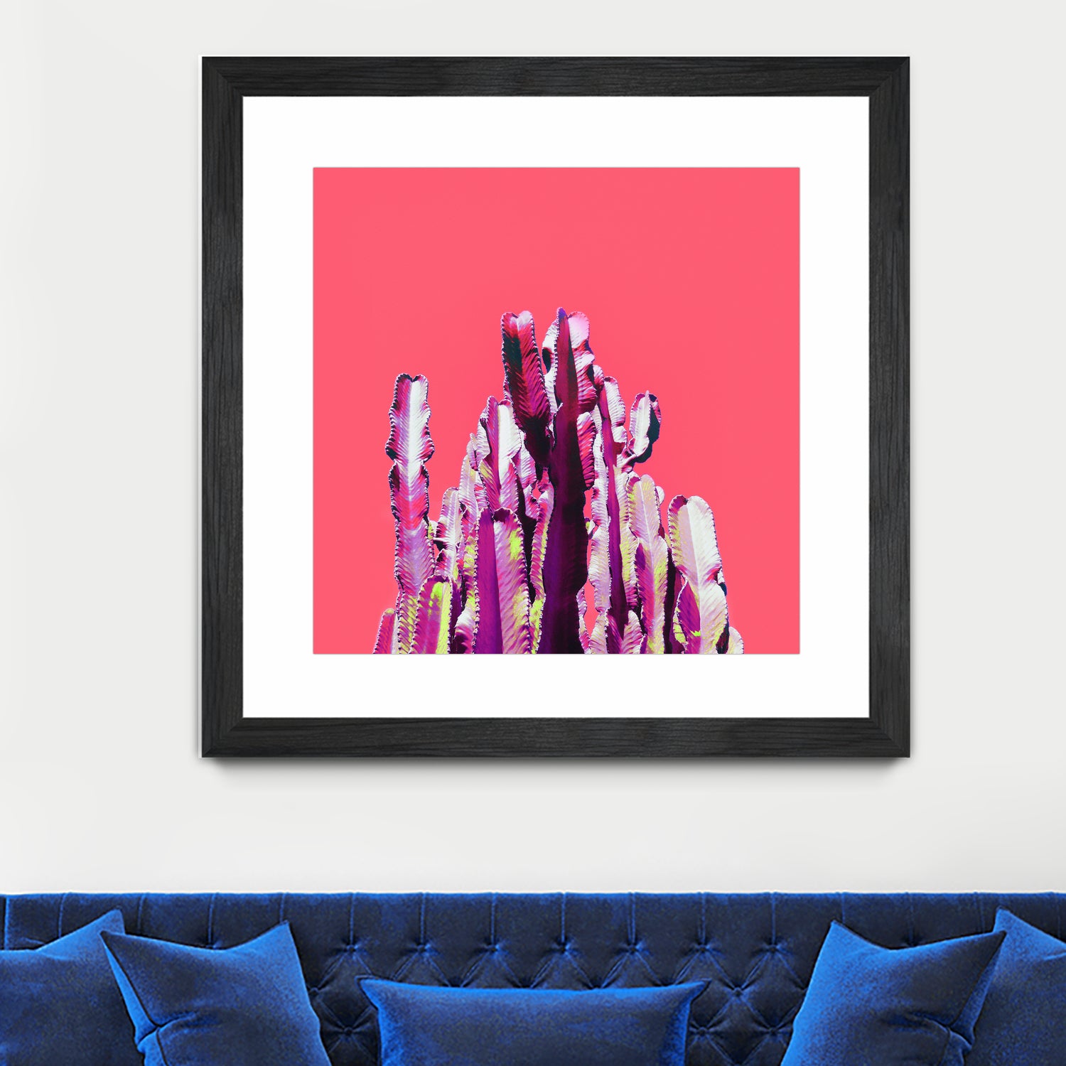 Majestic Cactus on Coral by Dominique Van Roey on GIANT ART - pink photo manipulation