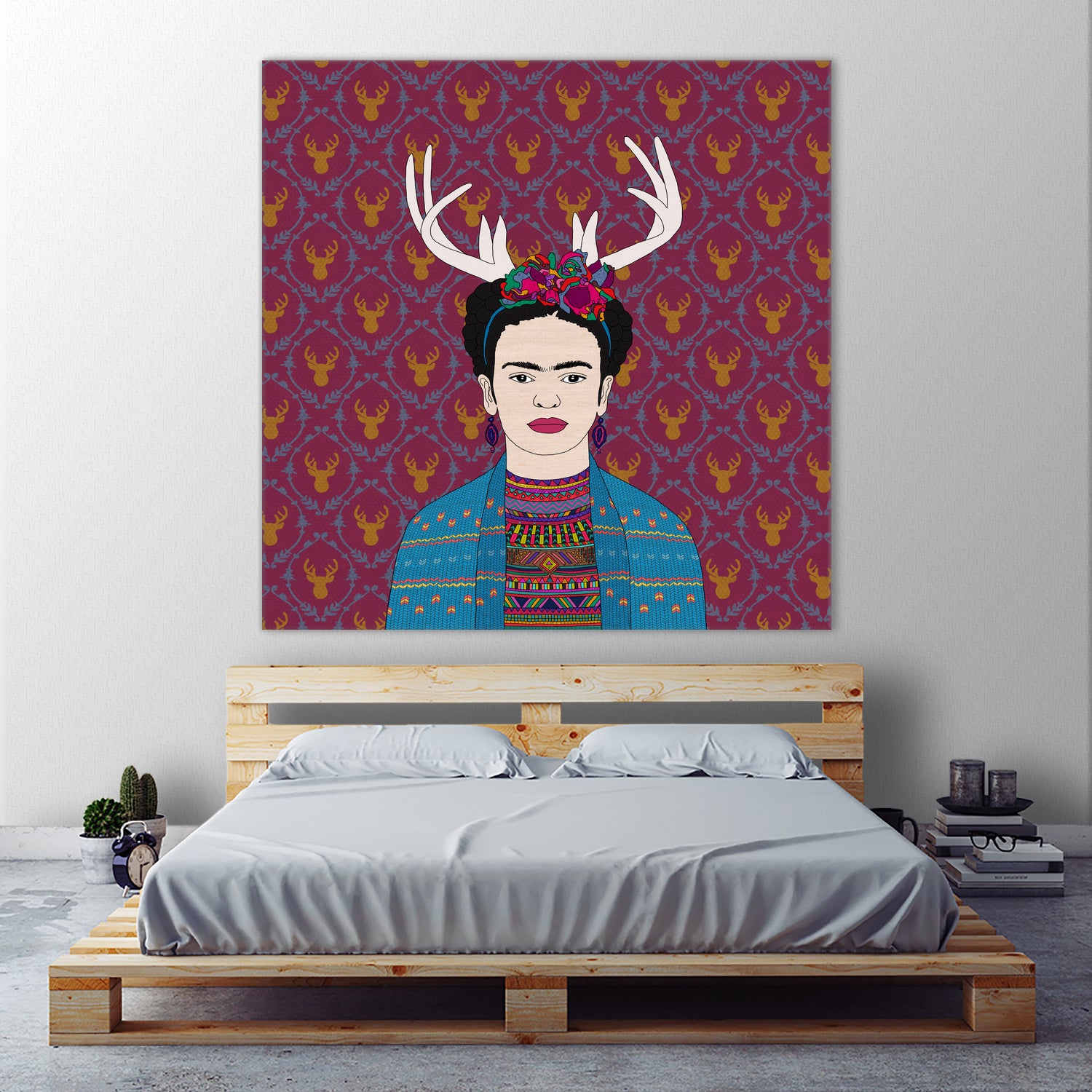 DEER FRIDA by Bianca Green on GIANT ART - blue character design