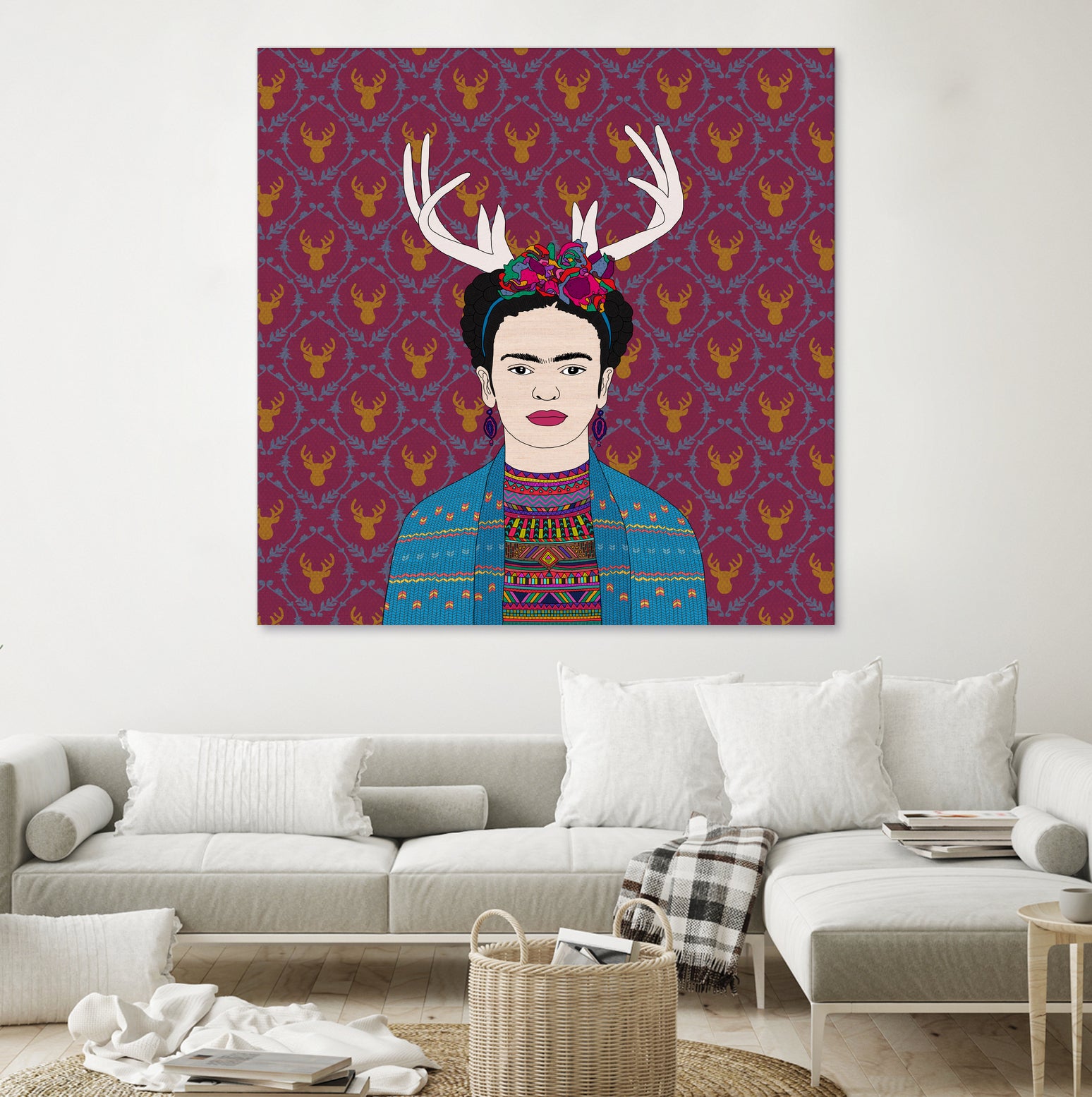 DEER FRIDA by Bianca Green on GIANT ART - blue character design