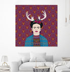 DEER FRIDA by Bianca Green on GIANT ART - blue character design