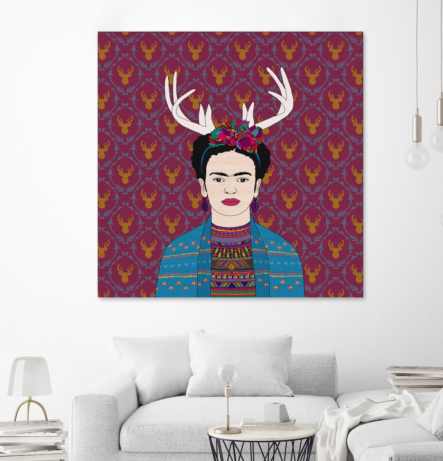 DEER FRIDA by Bianca Green on GIANT ART - blue character design