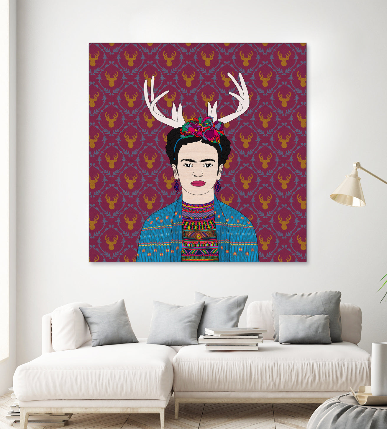 DEER FRIDA by Bianca Green on GIANT ART - blue character design