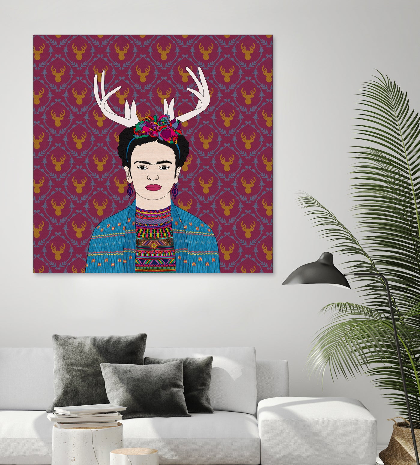 DEER FRIDA by Bianca Green on GIANT ART - blue character design