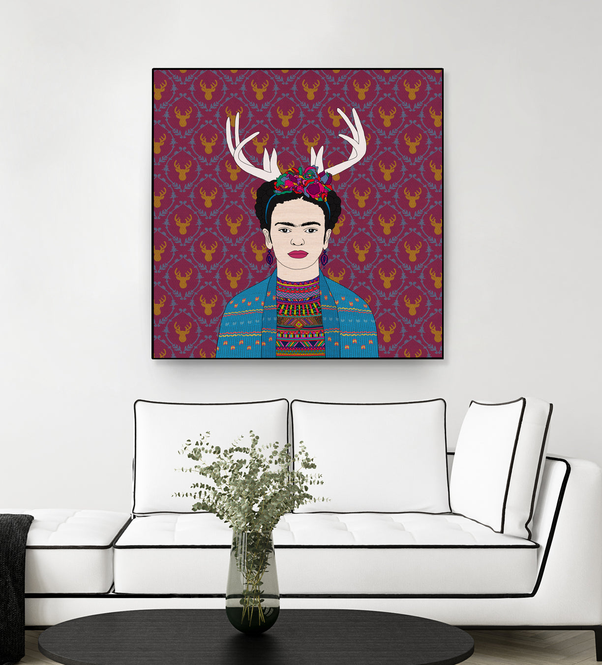 DEER FRIDA by Bianca Green on GIANT ART - blue character design