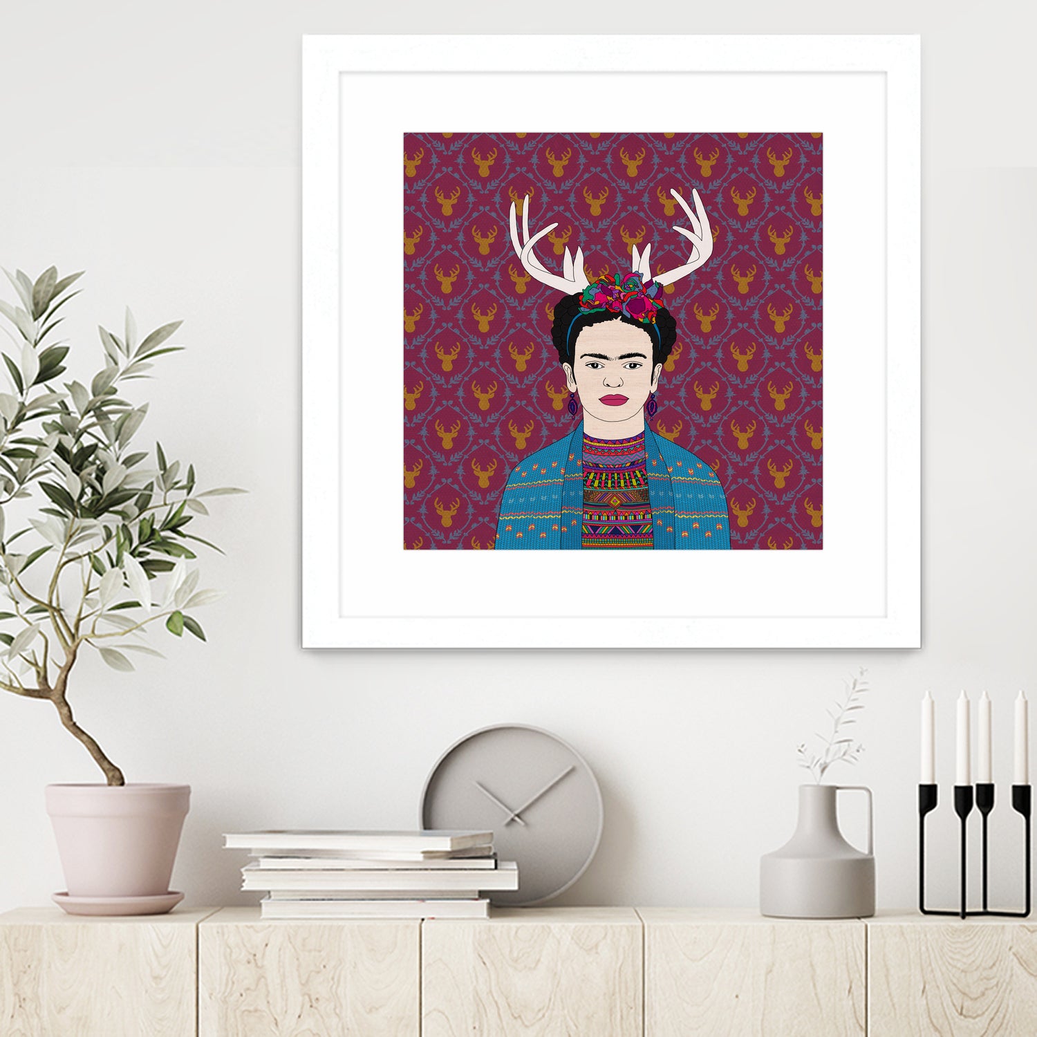 DEER FRIDA by Bianca Green on GIANT ART - blue character design