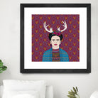 DEER FRIDA by Bianca Green on GIANT ART - blue character design