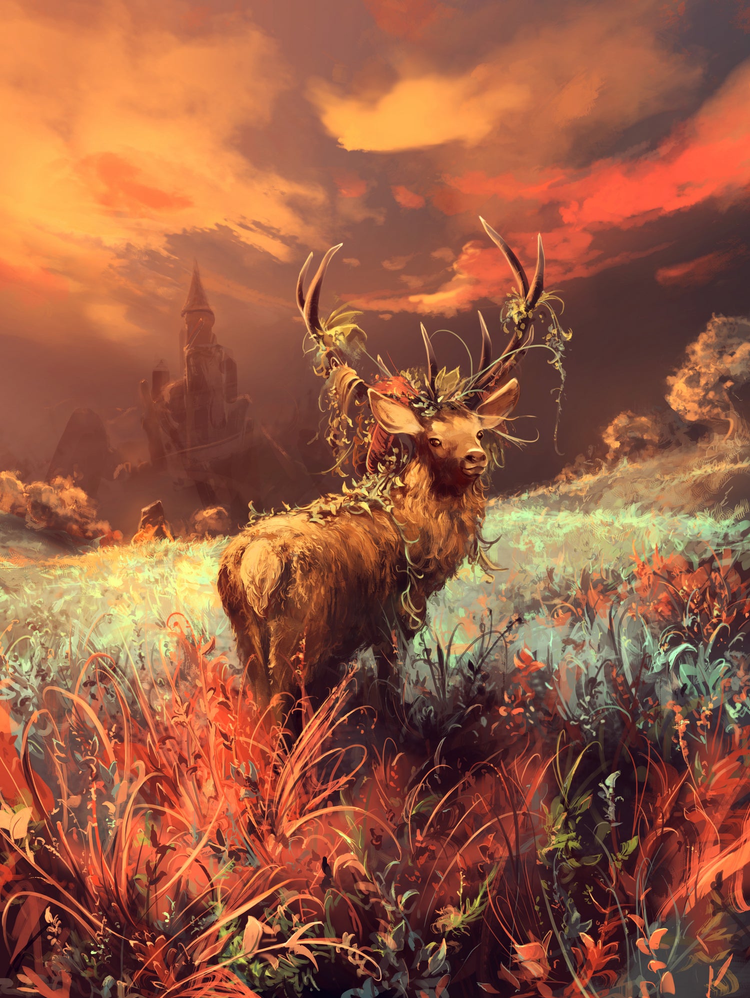 Breath of the wild by Cyril Rolando on GIANT ART - orange digital painting