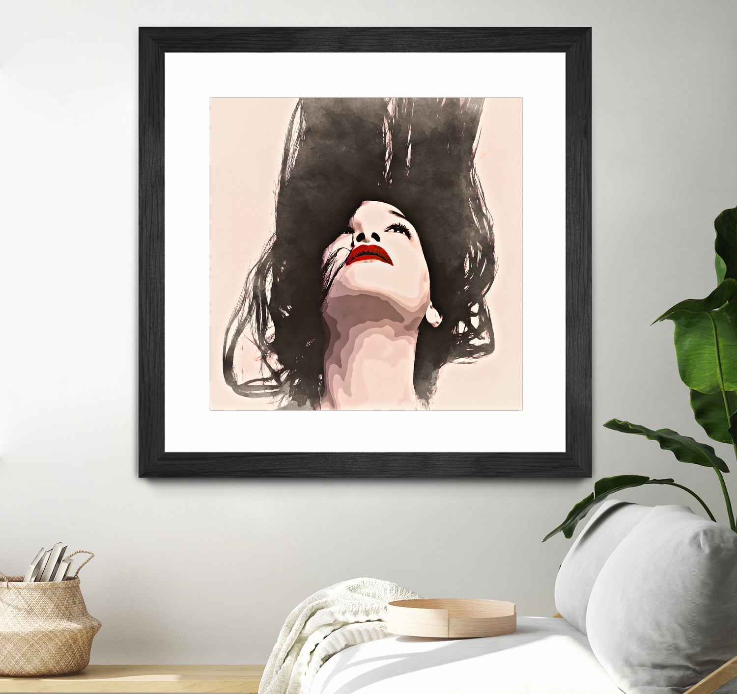 Woman upside down - painting in watercolor by CADET Pierre on GIANT ART - black digital painting