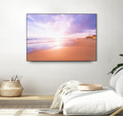 Sunset Beach Scene, Summertime, Pastel Sky by Petra Lang on GIANT ART - pink photo illustration