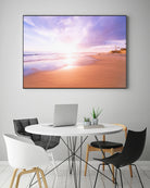 Sunset Beach Scene, Summertime, Pastel Sky by Petra Lang on GIANT ART - pink photo illustration