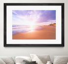 Sunset Beach Scene, Summertime, Pastel Sky by Petra Lang on GIANT ART - pink photo illustration