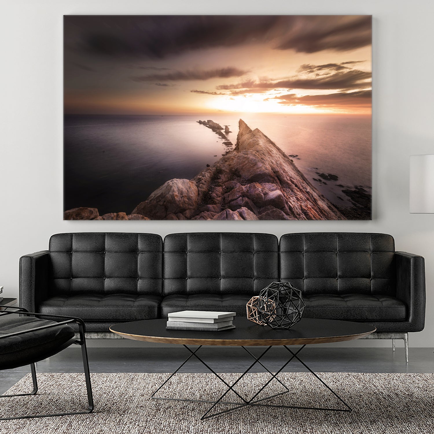 Sunset  Coast, Waves and Rocks by Petra Lang on GIANT ART - brown photo illustration